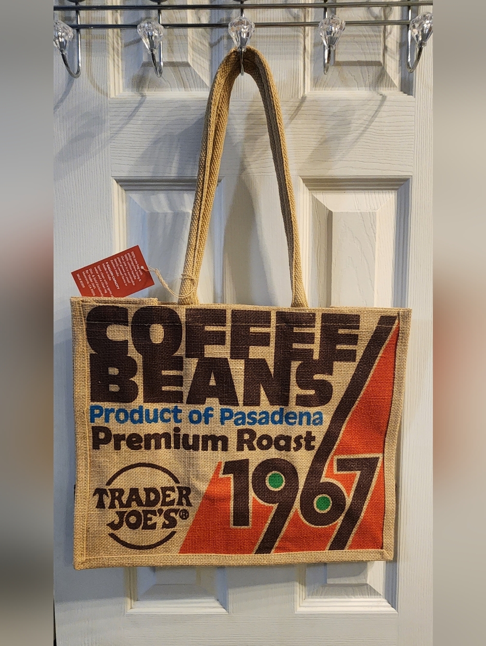 Trader Joe’s Reusable Jute Tote Coffee Beans 9 Gallon Shopping Bag